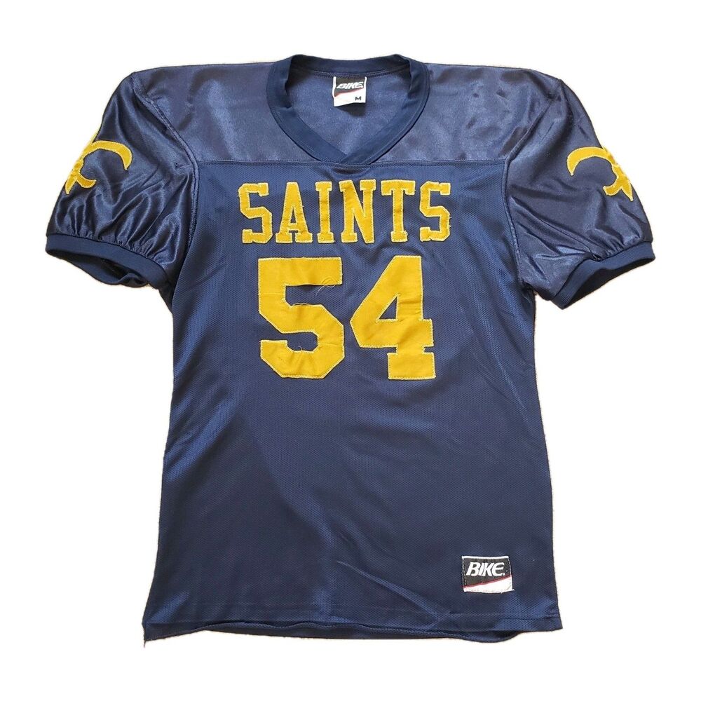 Vintage 80s Bike New Orleans Saints Sz Medium Mens Blue Embroidered Jersey